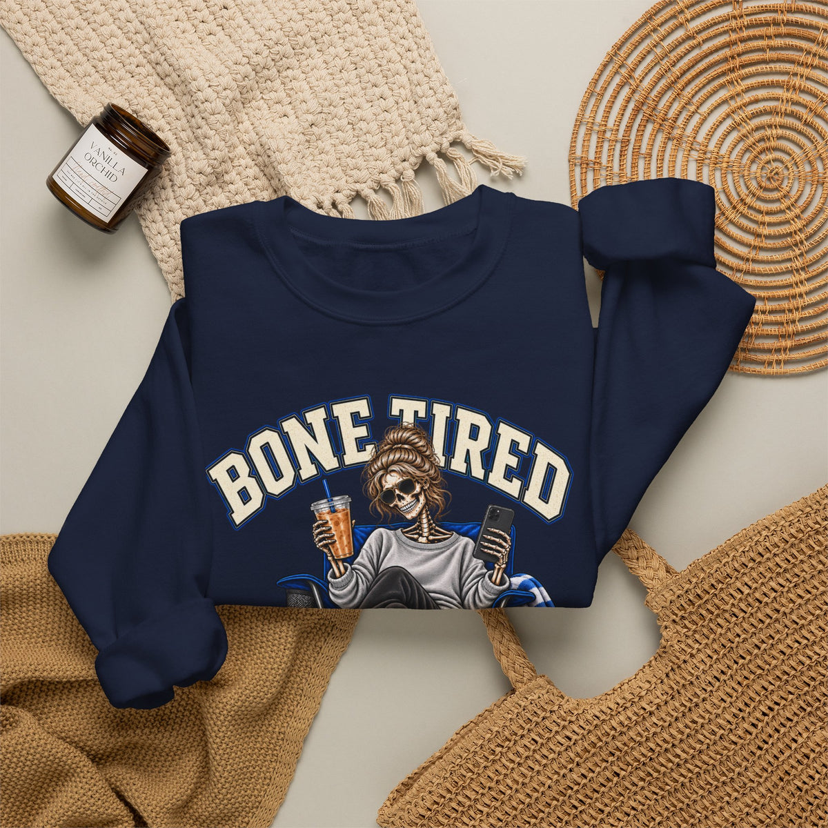 Bone Tired, Still Booked Crewneck Sweatshirt
