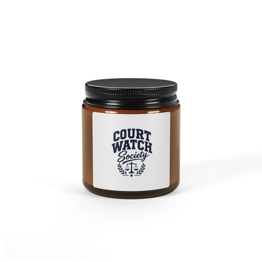 Court Watch Society Scented Soy Candle — Amber Jar (Multi-Size)
