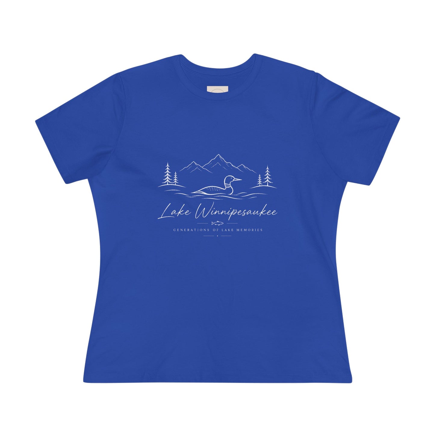 Lake Winnipesaukee Graphic Tee — Women's Scenic Duck & Mountains T-Shirt