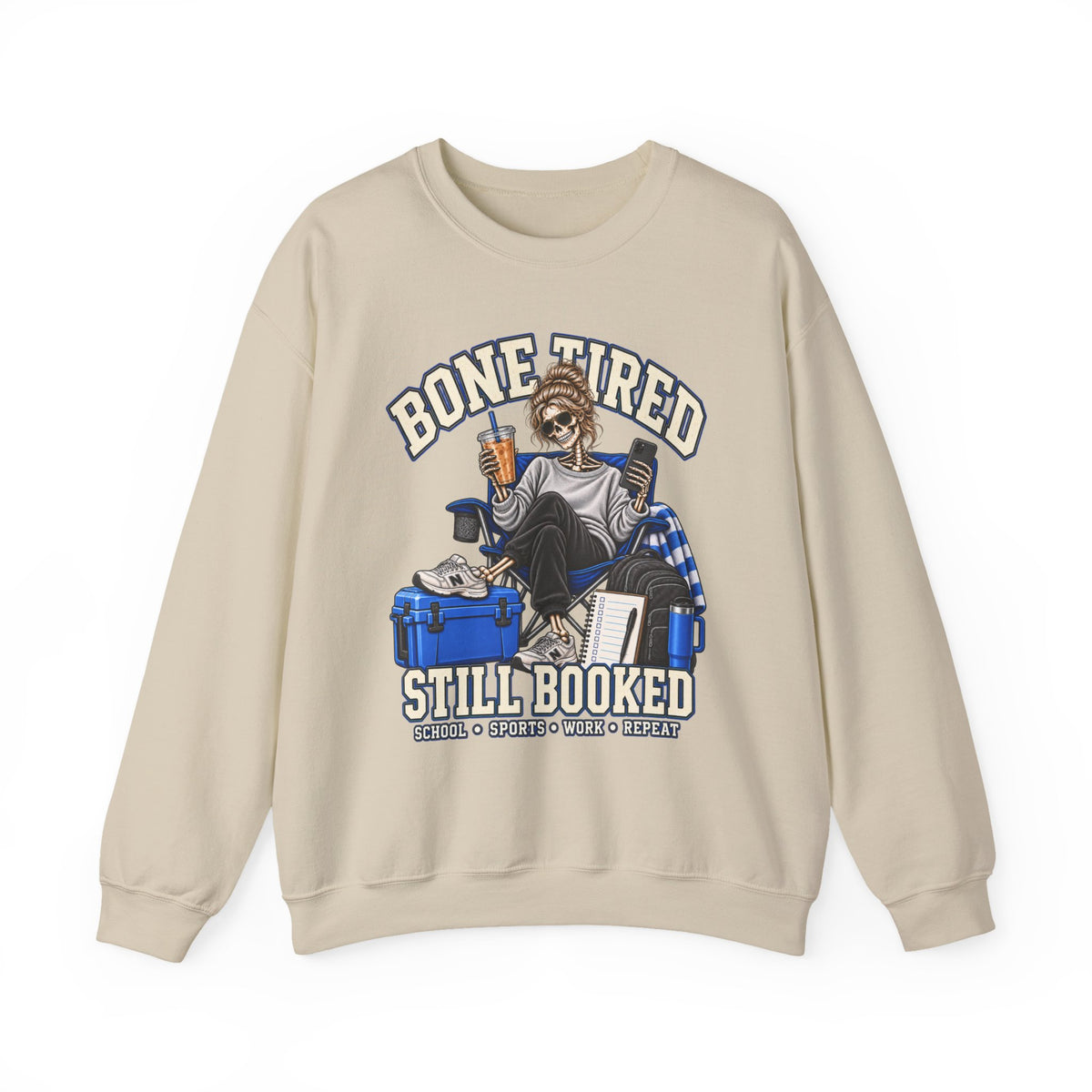 Bone Tired, Still Booked Crewneck Sweatshirt
