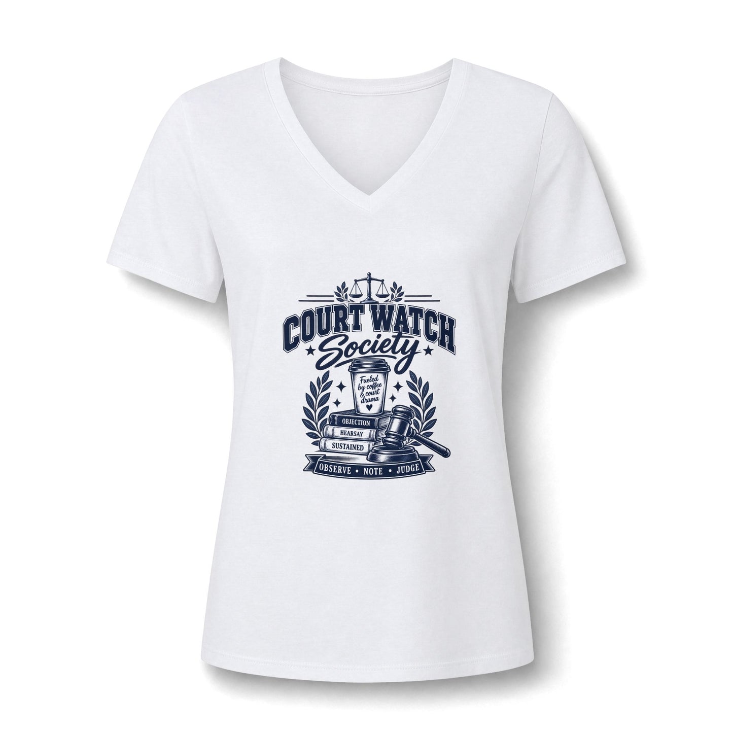 Court Watch Society Women's V-Neck Tee – Legal Observer Graphic Shirt