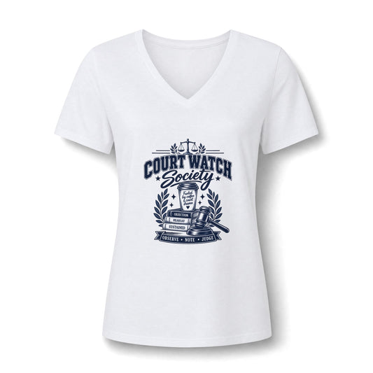 Court Watch Society Women's V-Neck Tee – Legal Observer Graphic Shirt