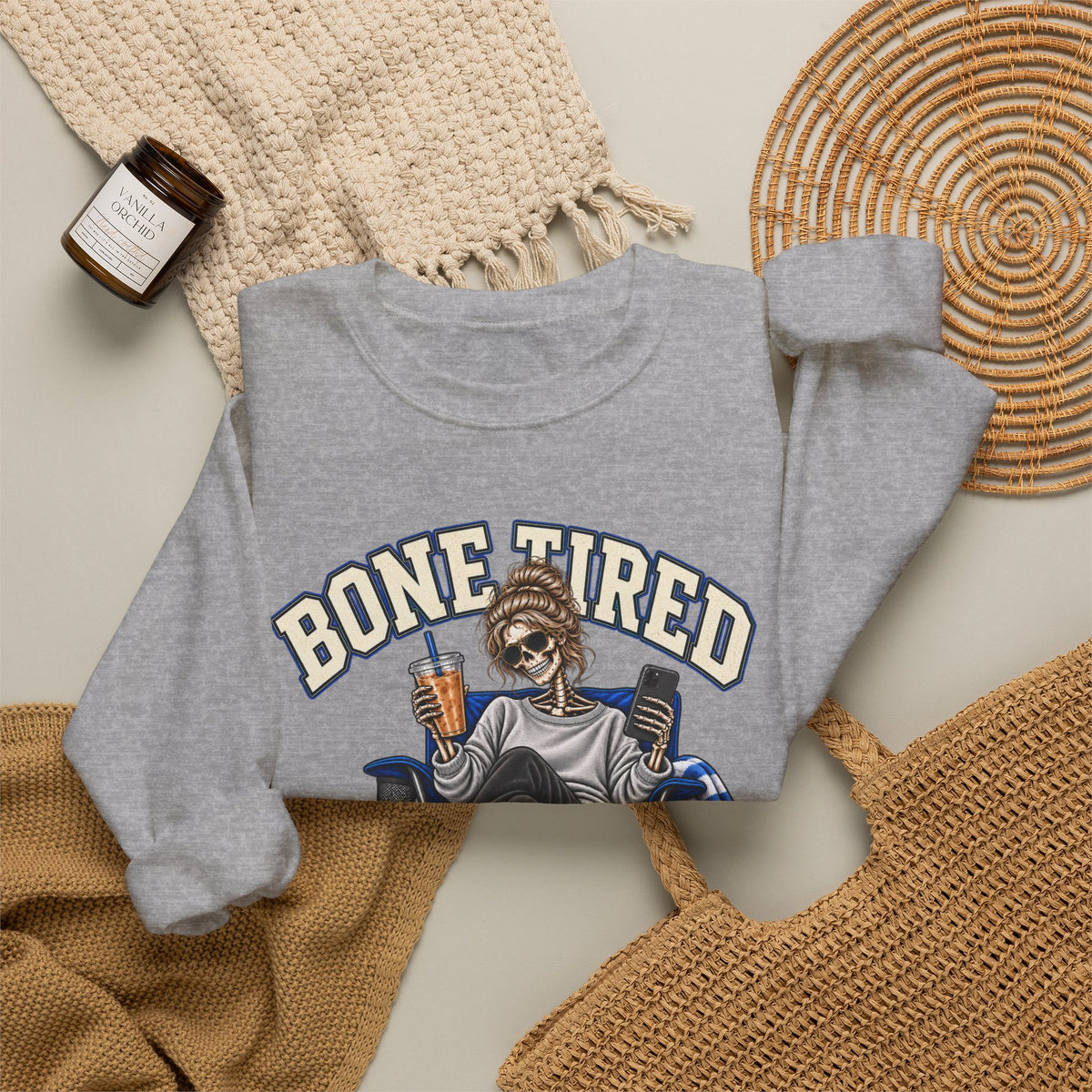 Bone Tired, Still Booked Crewneck Sweatshirt