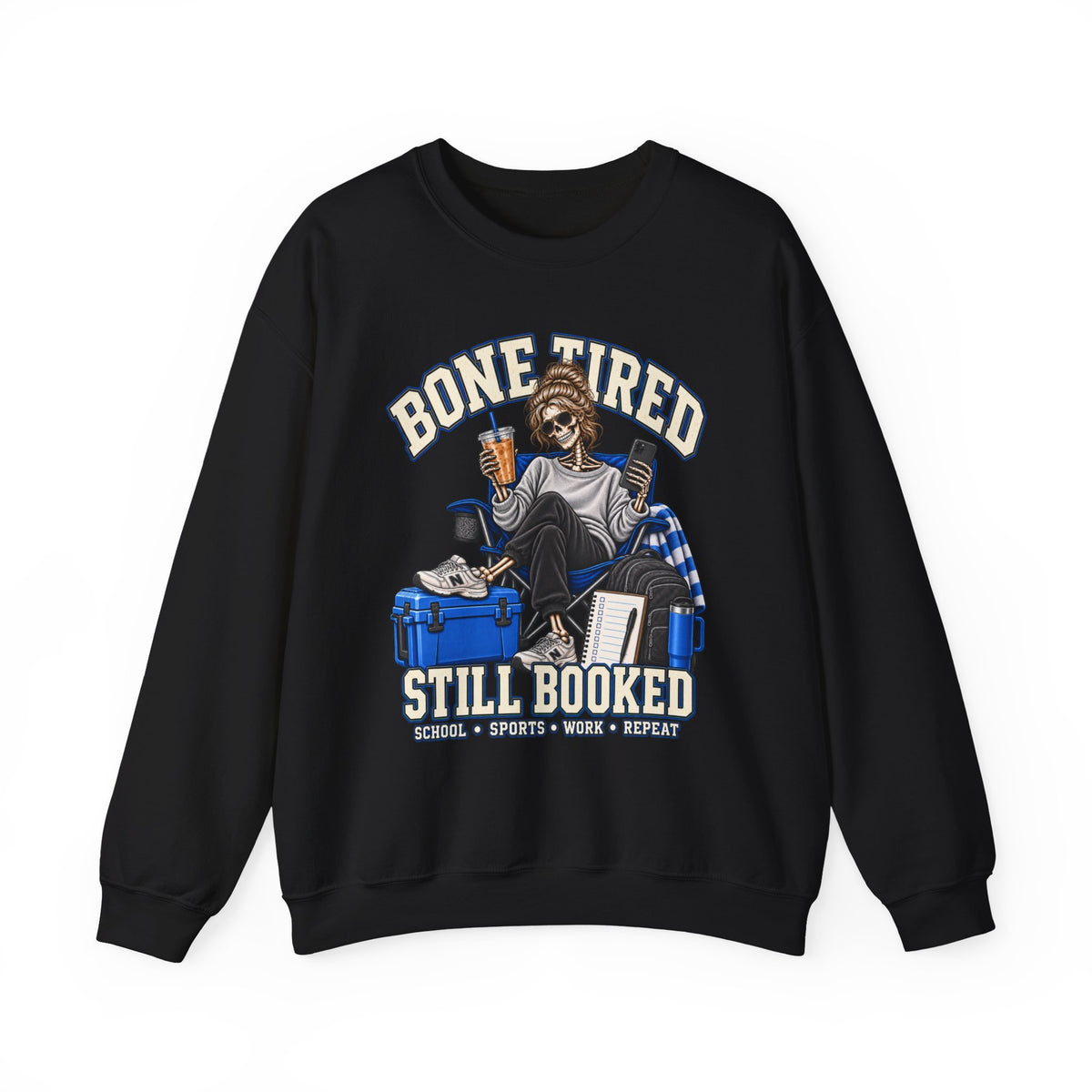 Bone Tired, Still Booked Crewneck Sweatshirt