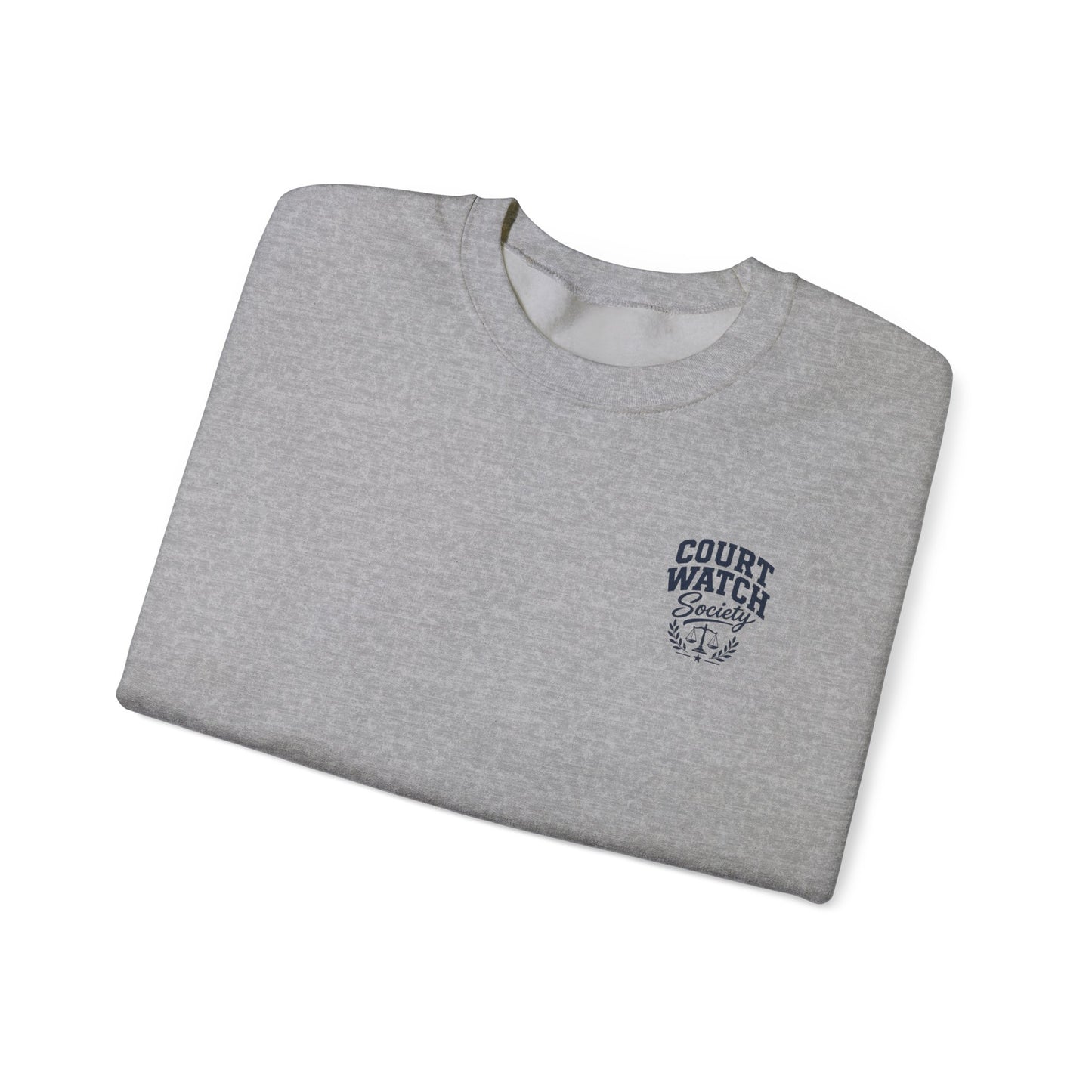 Unofficial Juror Crewneck Sweatshirt — Scales & "Unofficial Juror" Courtroom Graphic