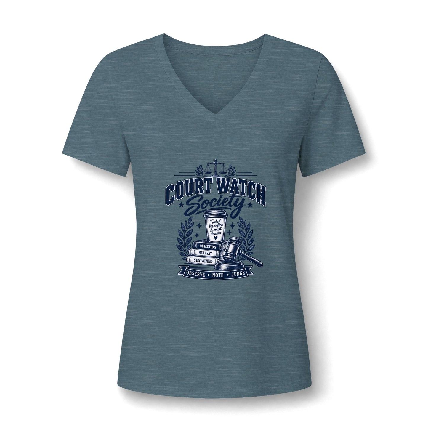 Court Watch Society Women's V-Neck Tee – Legal Observer Graphic Shirt