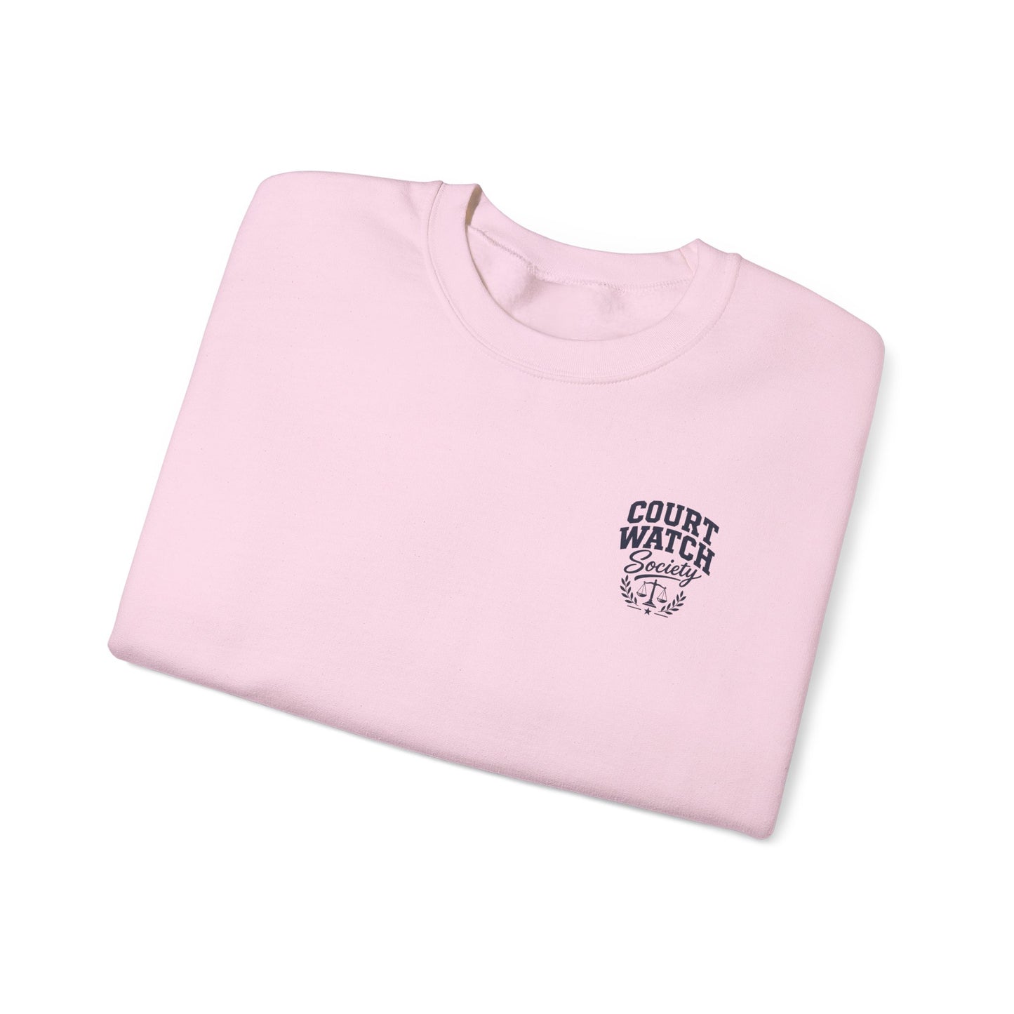 Unofficial Juror Crewneck Sweatshirt — Scales & "Unofficial Juror" Courtroom Graphic