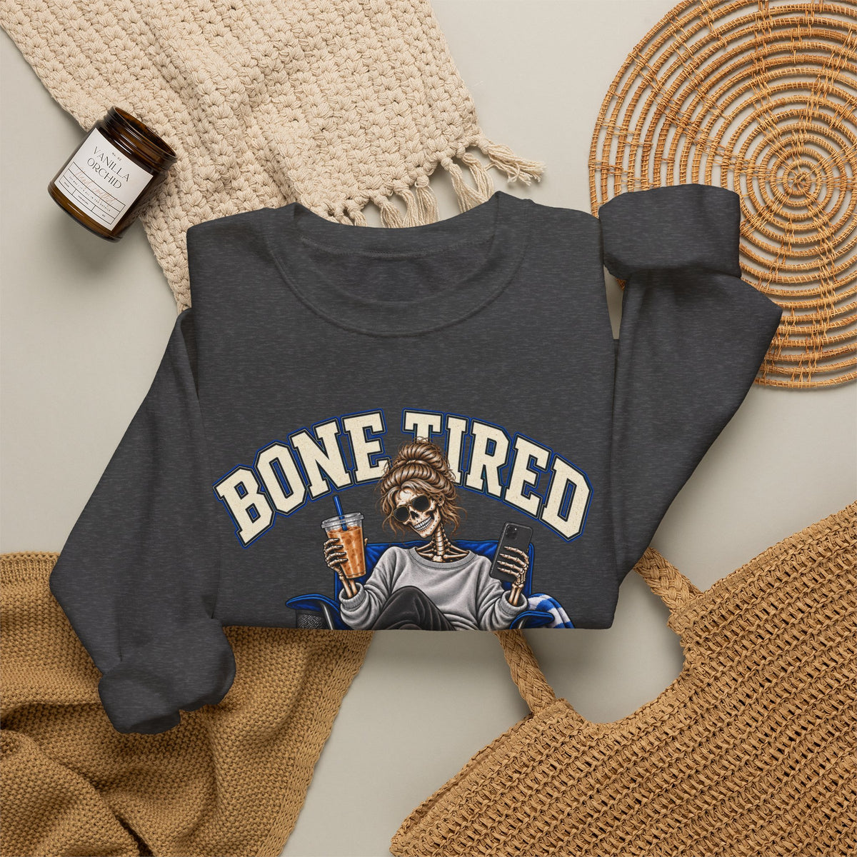 Bone Tired, Still Booked Crewneck Sweatshirt