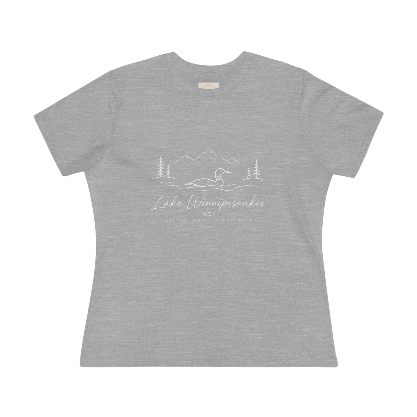 Lake Winnipesaukee Graphic Tee — Women's Scenic Duck & Mountains T-Shirt