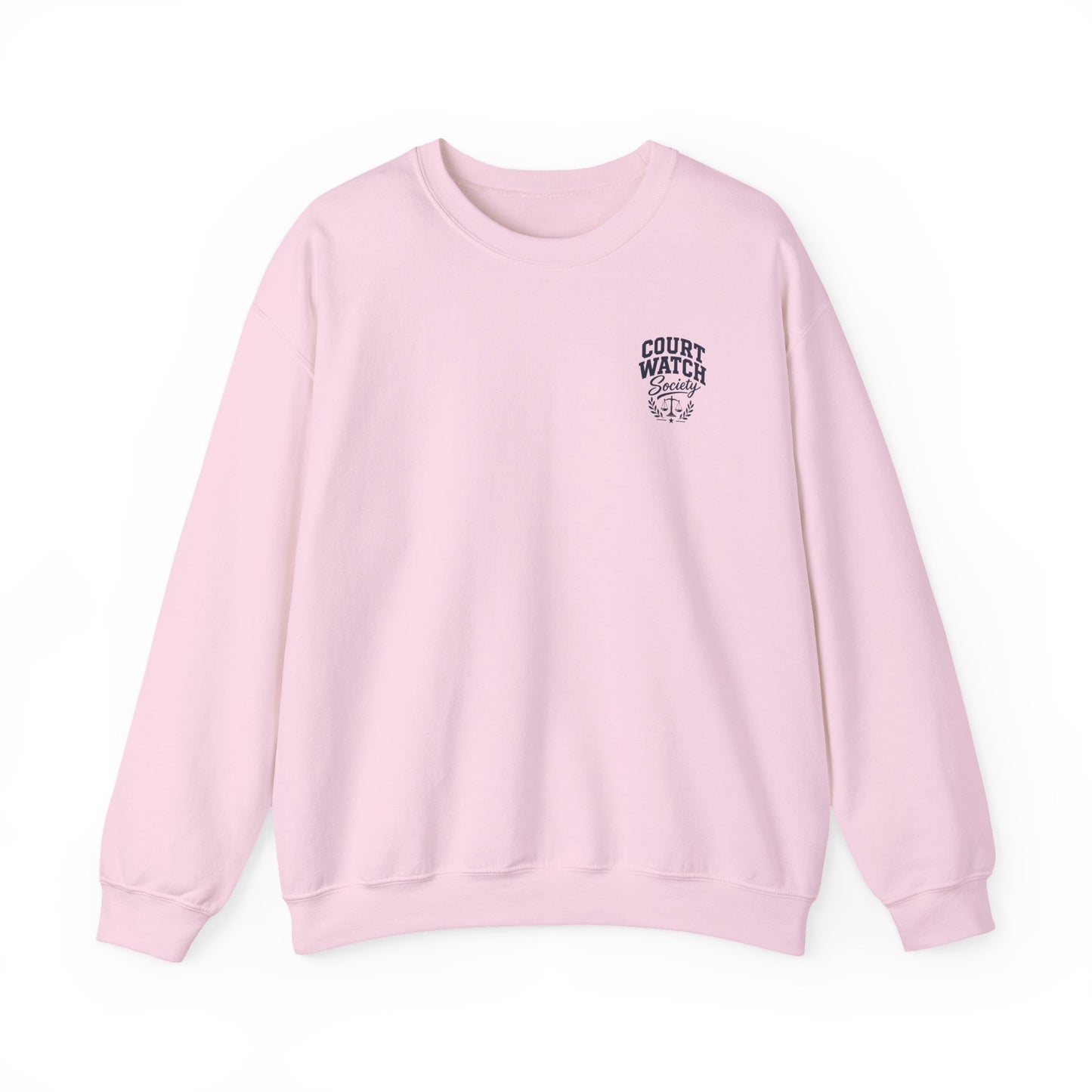 Unofficial Juror Crewneck Sweatshirt — Scales & "Unofficial Juror" Courtroom Graphic