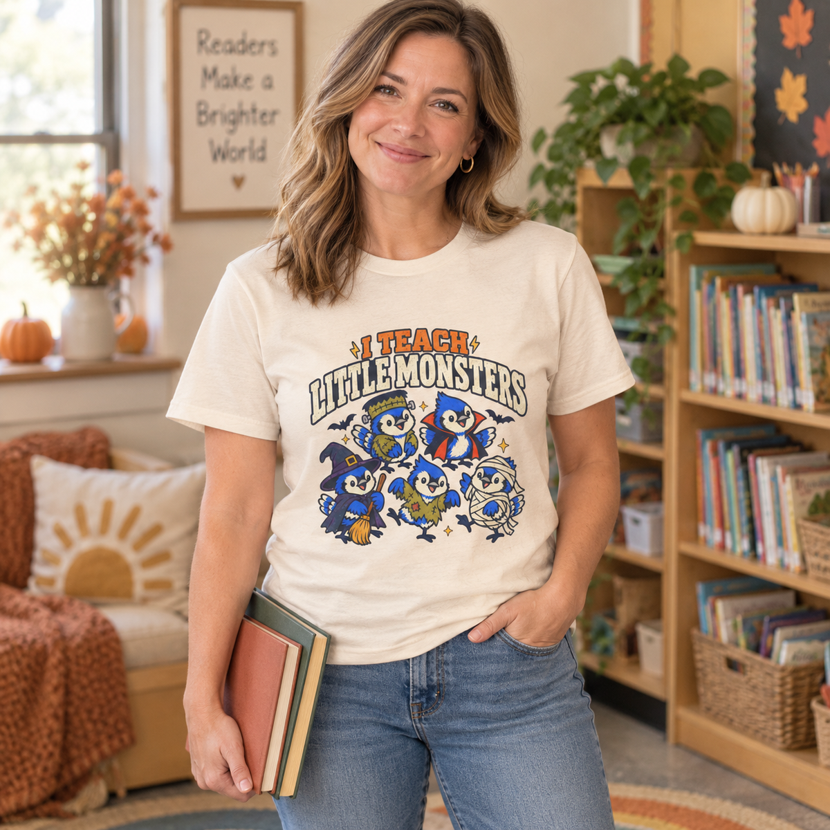 I Teach Little Monsters T-Shirt – Cute Teacher Halloween Tee