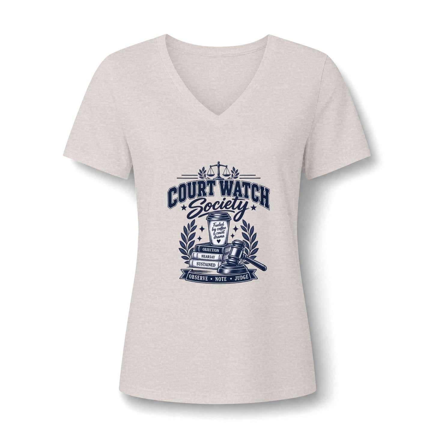 Court Watch Society Women's V-Neck Tee – Legal Observer Graphic Shirt