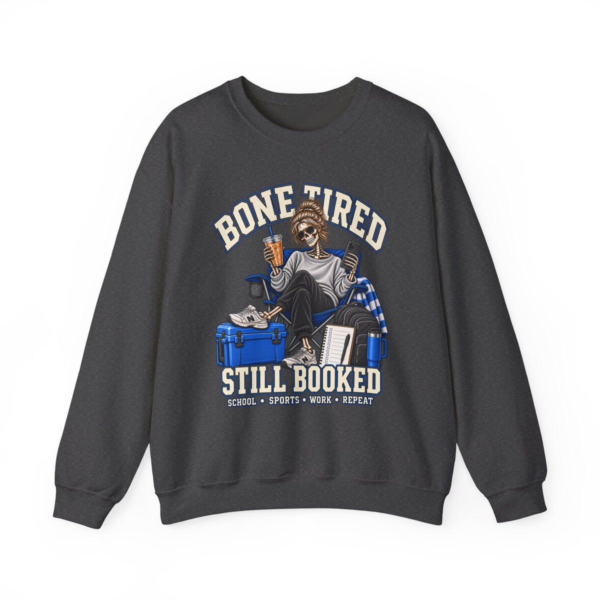 Bone Tired, Still Booked Crewneck Sweatshirt
