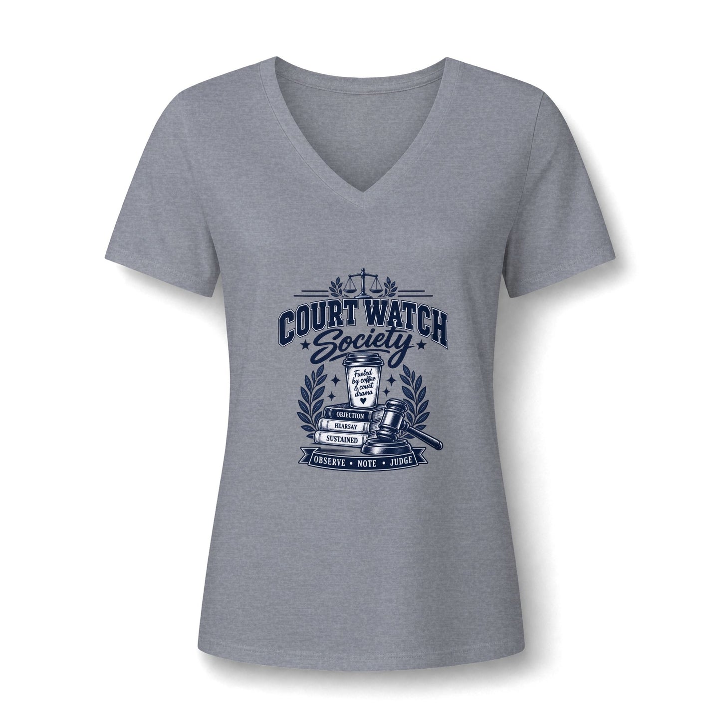 Court Watch Society Women's V-Neck Tee – Legal Observer Graphic Shirt