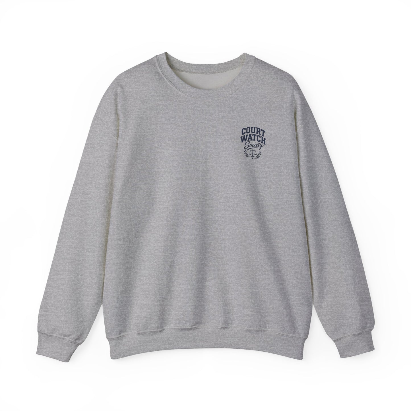 Unofficial Juror Crewneck Sweatshirt — Scales & "Unofficial Juror" Courtroom Graphic