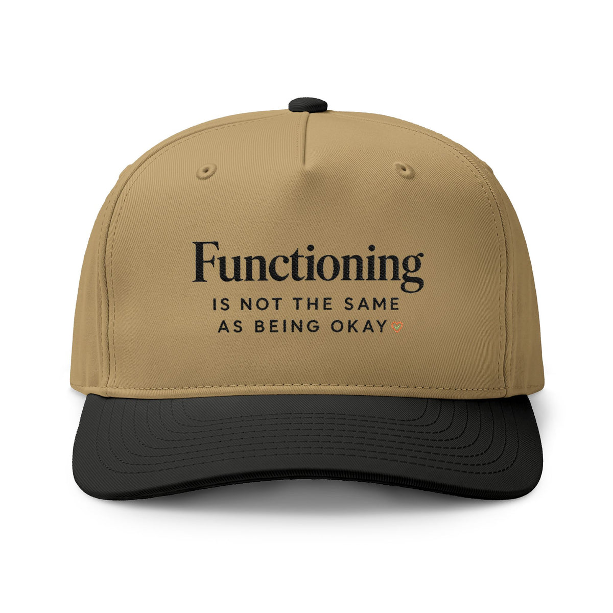 Embroidered 'Functioning Is Not The Same As Being Okay' Two-Tone Cap