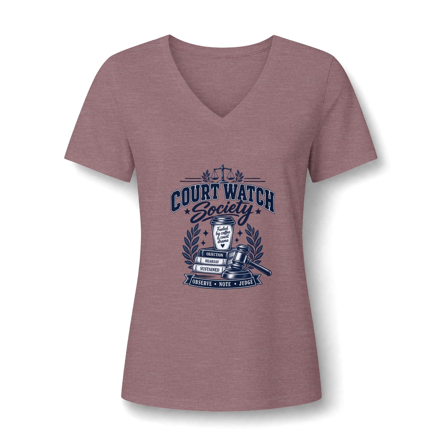 Court Watch Society Women's V-Neck Tee – Legal Observer Graphic Shirt