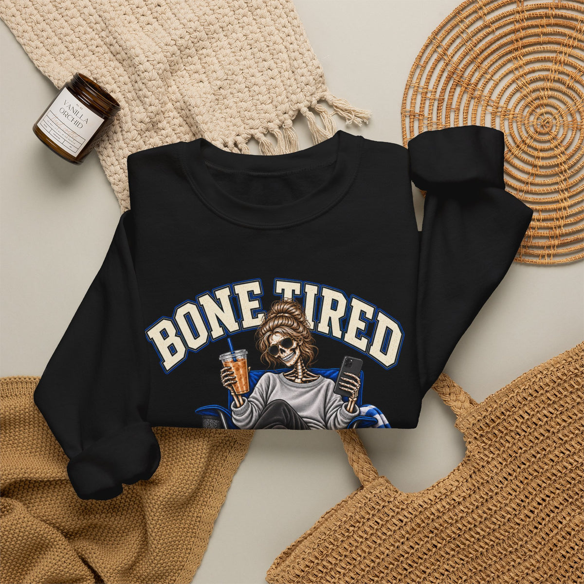 Bone Tired, Still Booked Crewneck Sweatshirt