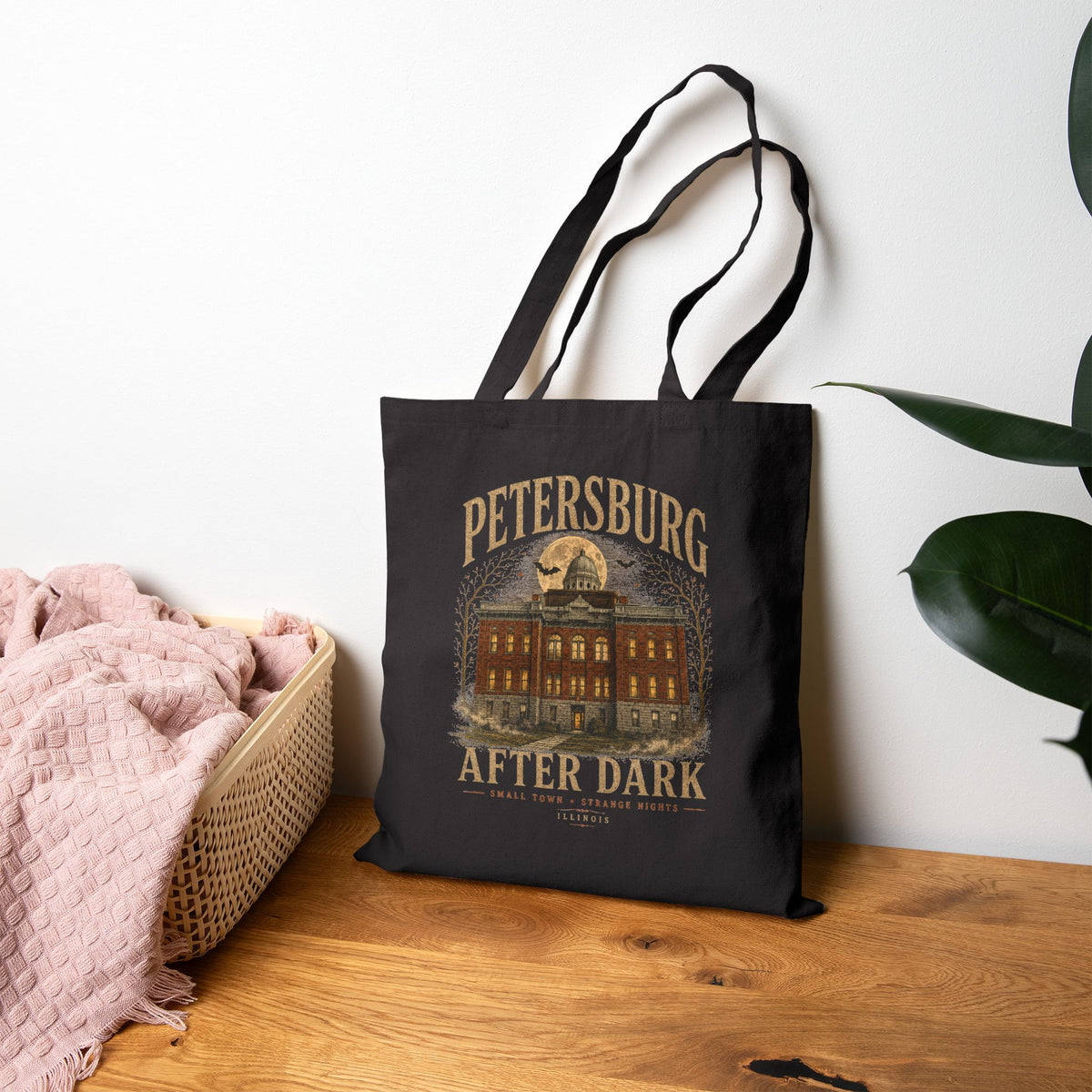 Petersburg After Dark Tote Bag — Vintage Haunted City Canvas Tote