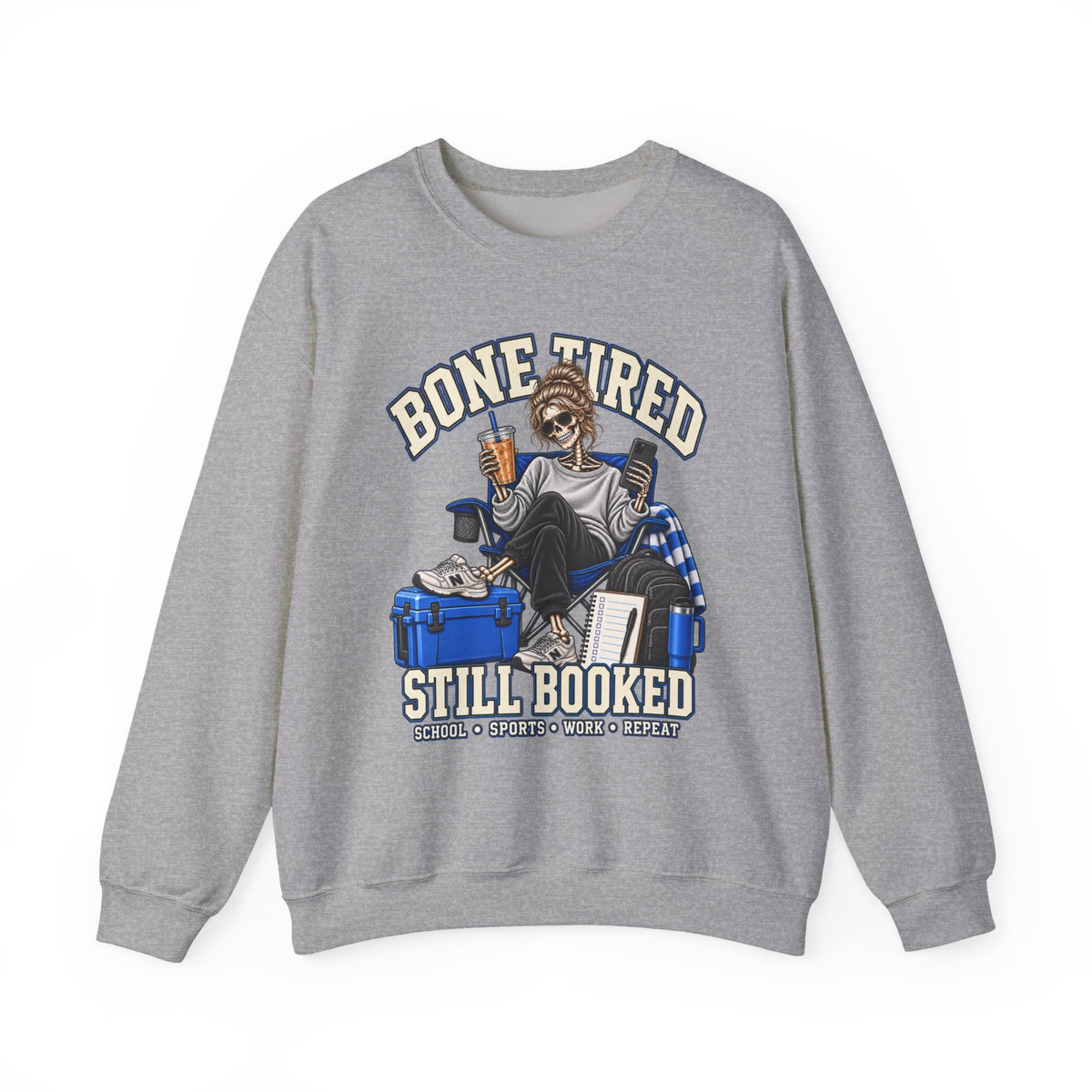 Bone Tired, Still Booked Crewneck Sweatshirt