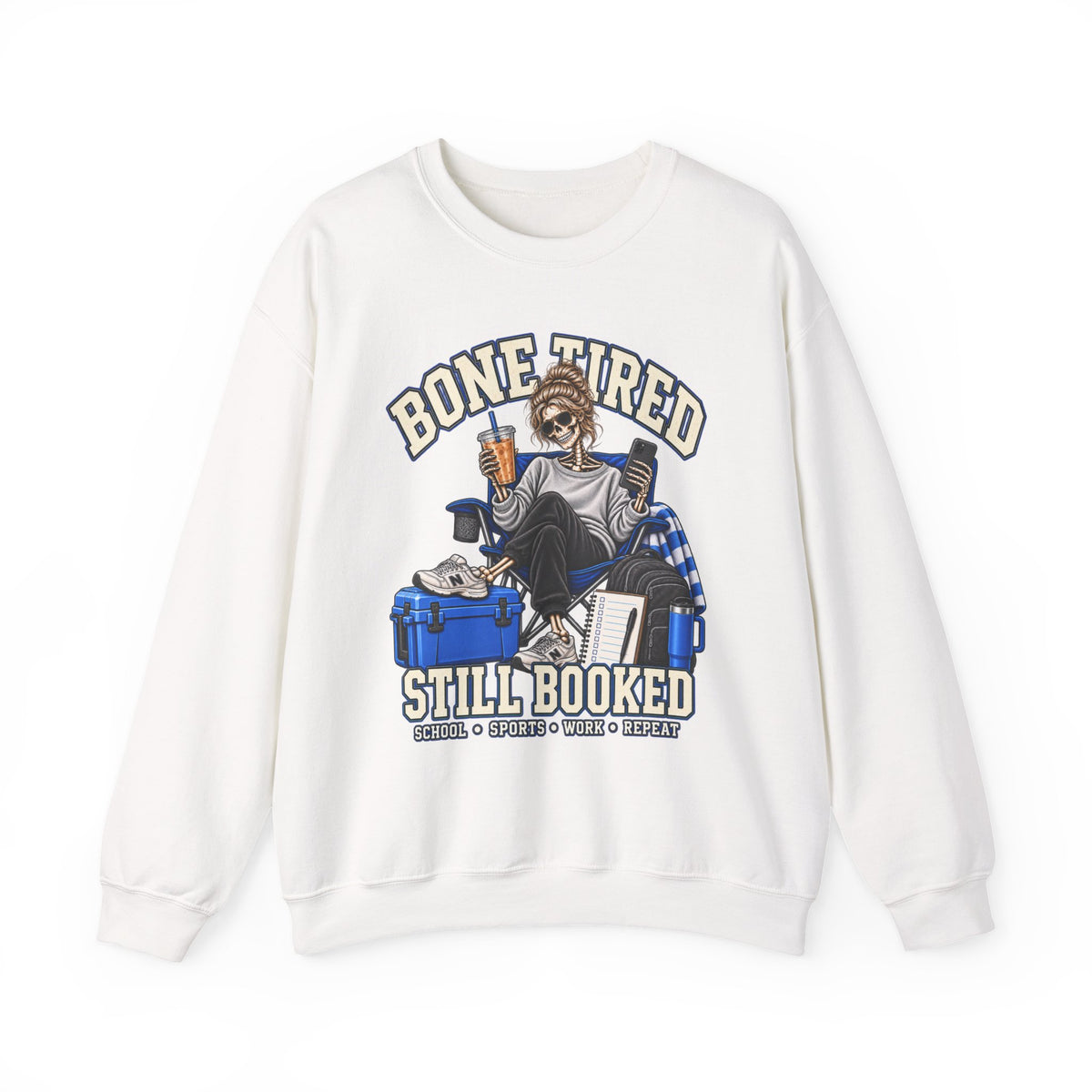 Bone Tired, Still Booked Crewneck Sweatshirt