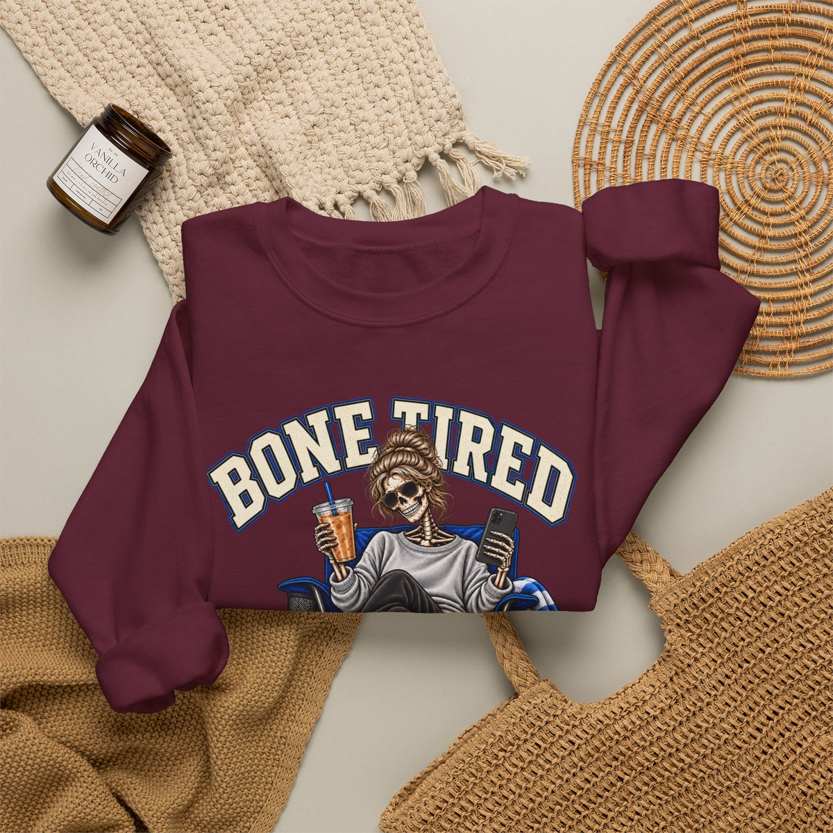 Bone Tired, Still Booked Crewneck Sweatshirt